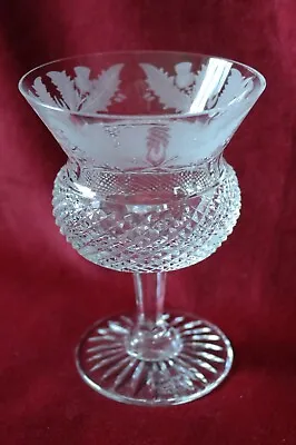 Buy Edinburgh Crystal Thistle Pattern - Champagne Coupe Glass - Signed • 60£