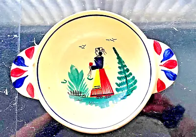Buy Henriot Quimper Faience Breton Lady Bowl 20th Centery In Good Condition • 12£