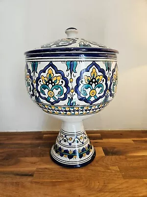Buy Large 35cm Vintage Moroccan Pottery Soup Tureen/Vase Handmade Handpainted RARE • 95£