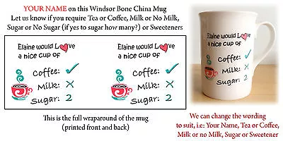 Buy Personalised Bone China Tea Coffee Mug, Fun Tea Coffee Mug, Any Name Tea Mug • 7.55£
