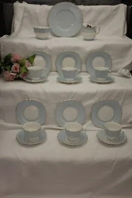 Buy 10849 Colclough /Duchess Vintage 21 Piece Tea Set Pale Blue • 30£