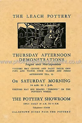 Buy 1923 Bernard Leach Pottery, St Ives, Reprographic • 6.99£