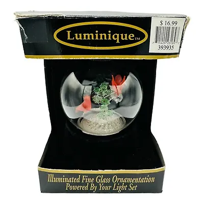 Buy Luminique Illuminated Birds Holly Glass Christmas Ornament Use With Tree Lights • 14.65£