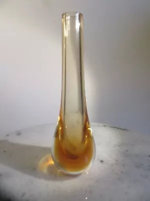 Buy Caithness Glass Stroma Bud Vase Amber  20.5cm High . Vintage . • 14.95£