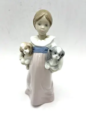Buy Lladro Figurine #6419 Arms Full Of Love Girl Holding Dogs #J4 • 28.95£