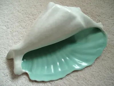 Buy Vintage POOLE POTTERY Ice Green & Seagull Large Seashell Conch Shell Planter • 14.99£
