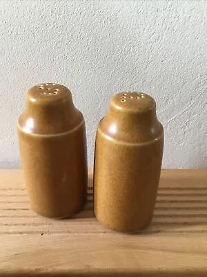 Buy Vintage 1970s Pottery Mustard Glaze Salt & Pepper Set #6877 • 8.99£