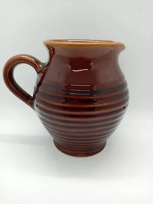 Buy Vintage Denmead Pottery Brown Pitcher Glazed Ridged Jug • 10£