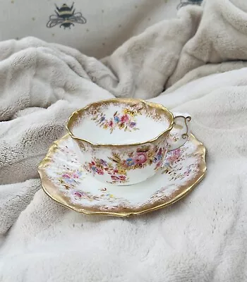 Buy Antique Hammersley Cup And Saucer 'Dresden Sprays' Rd. No. 150153 C1900 • 24.99£