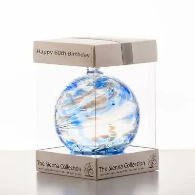 Buy 60th Birthday Gift Sienna Glass Hand Crafted Glass Ball Ornament Gift Present • 14.99£