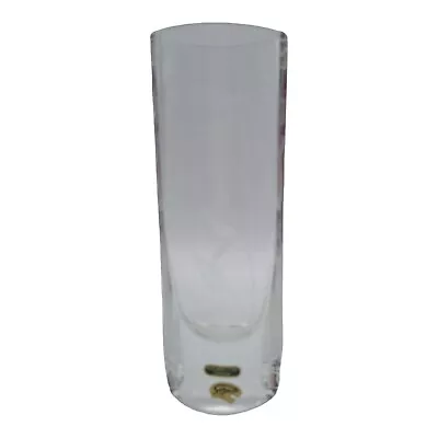 Buy Vintage J. Schott Smalandshyttan Swedish Crystal Glass Vase Etched Leaves Design • 34.99£