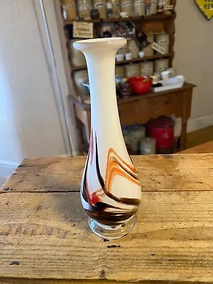 Buy Vintage Brown / Black / White Marbled Design Glass Vase – Italian? • 9.99£