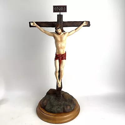 Buy Vintage Jesus INRI Porcelain Figurine With Base Franklin Mint Crucifixion • 40£