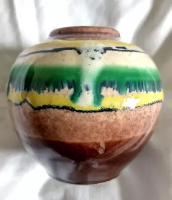 Buy Vintage West German Ü Keramik / Uebelacker Keramik 101-7 Drip Glaze Vase 7 Cm • 12.99£