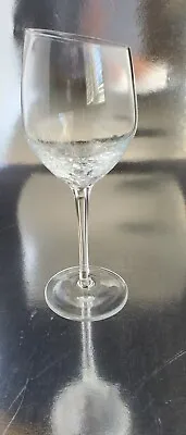 Buy Pier 1 Clear Crackle Angle Slant Rim White Wine Glass 8 3/4” Mint • 33.68£
