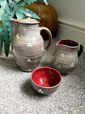 Buy William Fishley Holland Pottery Coffee Pot Sugar Bowl Jug Vintage Cottage  • 39.99£