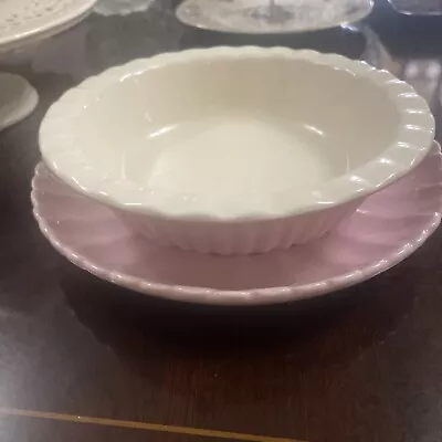Buy Price & Kensington Pristine Pottery Pink Flan Dish And Plate • 5£