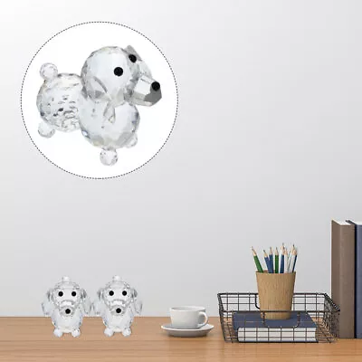 Buy  Crystal Dog Ornament White Girl Glass Figurine Puppy Craft House Ornaments • 10.58£