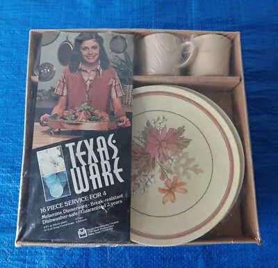 Buy Vintage 70s TEXAS WARE  WINE SONG  Melamine 16pc Dinnerware Set - NEW & RARE  • 66.41£