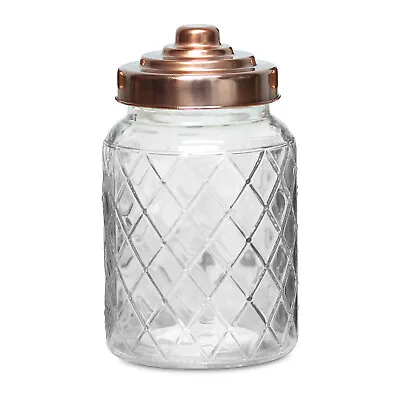 Buy Kitchen Food Preserve Glass Storage Jars Jam Rice Canisters Airtight Copper Lid • 7.95£