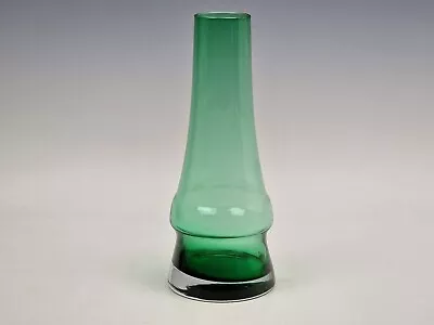 Buy Riihimaki/Riihimaen Lasi Oy 'Piippu' Green Glass Vase Aimo Okkolin Vintage Retro • 25£