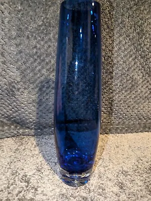 Buy Beautiful Hand Blown Cobalt Blue Tall Slim Glass Vase  11.5  • 12£