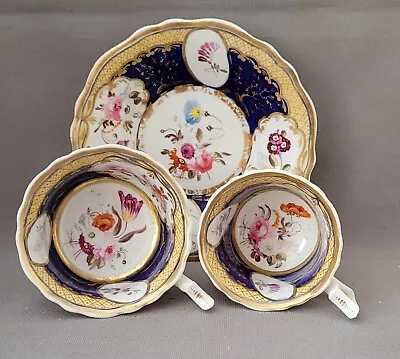 Buy New Hall Painted Flowers Pattern 3050 Trio C1825-30 Pat Preller Collection • 20£