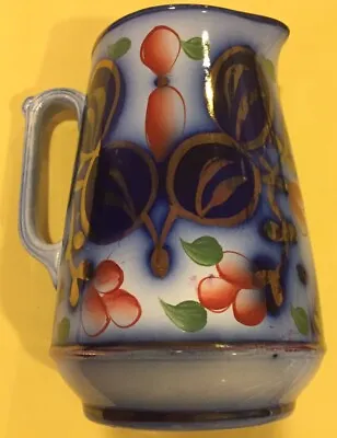 Buy Flow Blue Gaudy Welsh Celyn Pattern 7 1/4” Tall To Spout Tip Pitcher/jug-scarce- • 71.08£