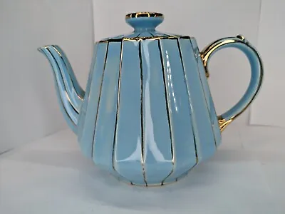 Buy Vintage NEW Sadler Teapot In Sky Blue With Real Gold Trim  • 10.99£