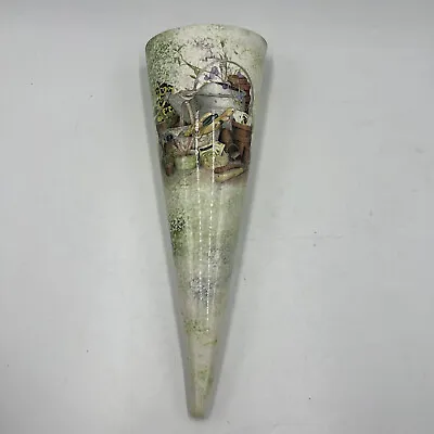 Buy Signed Jodie Stroh Floral Gardening Herbs Ceramic Wall Pocket 13.5” Flower Vase • 25.03£