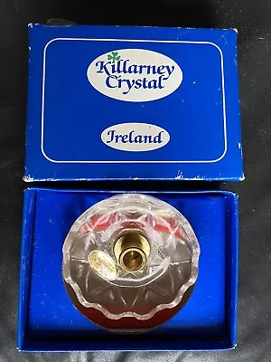 Buy KILLARNEY CRYSTAL CUT GLASS IRELAND Candle Holder Vase 24 CARAT GOLD • 5£