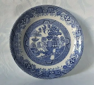 Buy Barratts Staffordshire Willow Pattern Saucer Ironstone Tea Saucer Blue And White • 12.95£