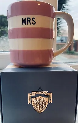 Buy T G Green Cornish Colours Cornishware Mug  With Name “MRS” 10 Oz New In Box • 40£