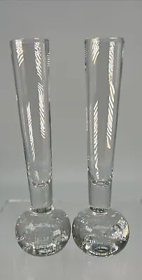 Buy Vtg Kosta Boda Sweden Bud Vases, Clear Glass Controlled Bubbles 6  MCM Pair (2) • 41.73£