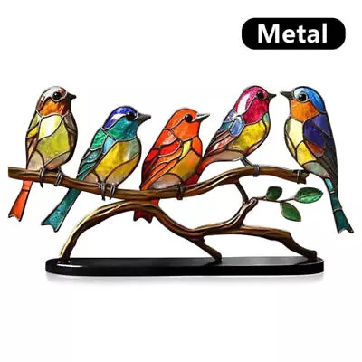 Buy Stained Glass Birds On Branch Desktop Ornaments Double Sided Multicolor Style.UK • 11.69£
