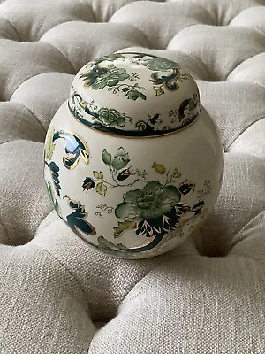Buy Masons Ironstone Chartreuse Green China Lidded Ginger Jar Vase 15cm • 16£
