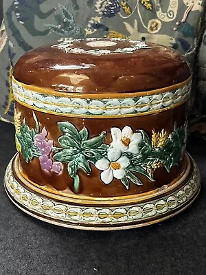 Buy Antique Victorian Majolica Cheese Cloche & Base Pottery Rare Collectors  • 49.99£