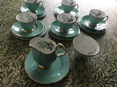 Buy Adderley Floral Fine Bone China England 18 Piece Vintage Tea Set • 55£