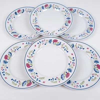 Buy BHS Priory Side Plates 17cm Vintage Blue Floral Tableware Made In Britain X 6 • 25.48£