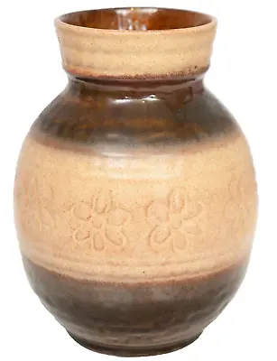 Buy Vintage Vase Bay Pottery West Germany 1970s Floral Reactive Glaze Studio Brown • 16.14£