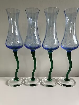 Buy Crystalite Bohemia Art Glass Tulip Champagne Flute Glass(es) Neiman Marcus Set • 118.40£