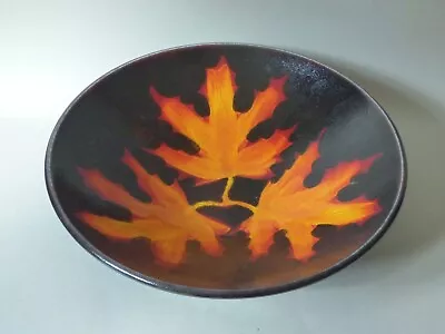 Buy Large Flame Fire Autumn Leaf Poole British Studio Line Pottery Fruit Bowl 34cm • 70.12£