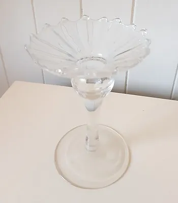 Buy CLEAR GLASS CANDLE HOLDER, CLASSIC COCKTAIL GLASS STYLE, 16cm TALL • 1.95£