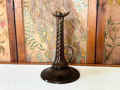 Buy Antique Wannopee Pottery Duchess Ware Candle Holder Brown Flint Glaze,  12.5” H. • 166.03£
