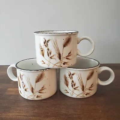 Buy Set Of 3 Midwinter Stonehenge Wild Oats Flat Coffee Cups Brown Cream Speckled  • 14.39£