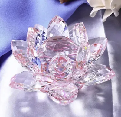 Buy Crystal Lotus Flower Candleholder Fengshui Detailed Cut Ornament. Beautiful Gift • 6.99£
