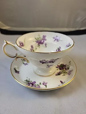 Buy Hammersley Bone China Demitasse Cup & Saucer VICTORIAN VIOLETS Made In England • 33.57£