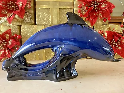 Buy Blue Ceramic Dolphin. Blue Mountain Glazed Pottery Circa 1970's. • 22.29£