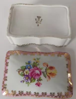 Buy Dresden China Vintage (Germany 3) Pretty Trinket Dish With Lid Good/Fair • 15.99£
