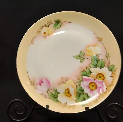 Buy ZS & Co Zeh, Scherzer Bavaria Cabinet Plate Hand Painted Roses W/Gold 1880-1918 • 42.24£
